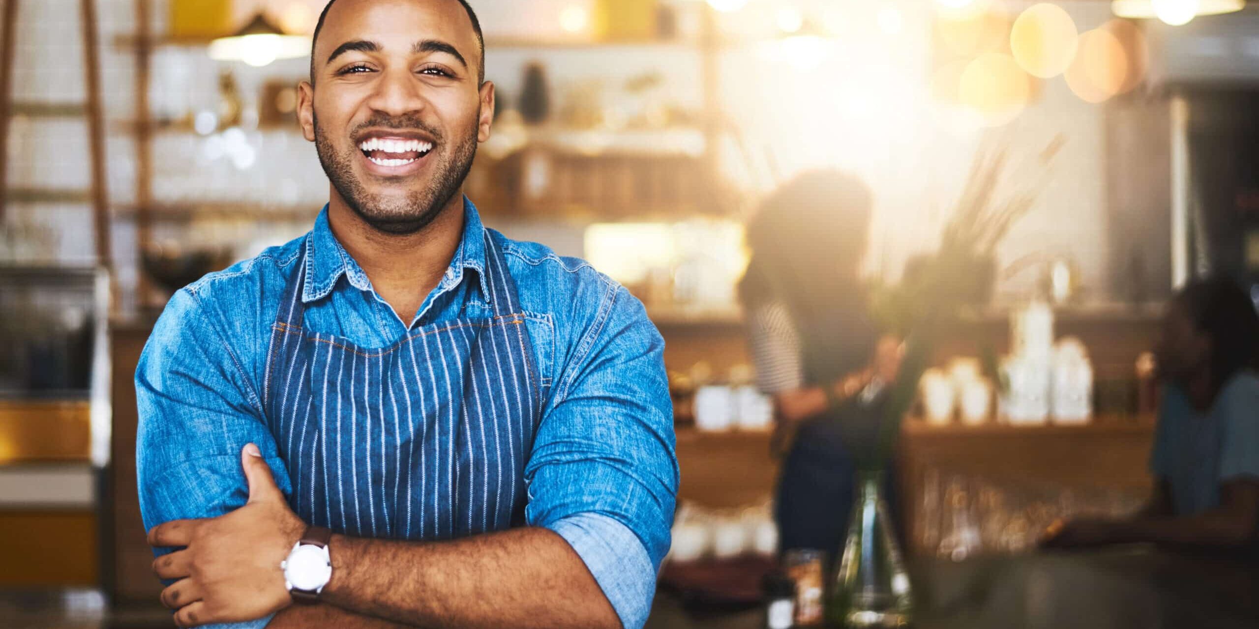 Man contemplating bookkeeping cost