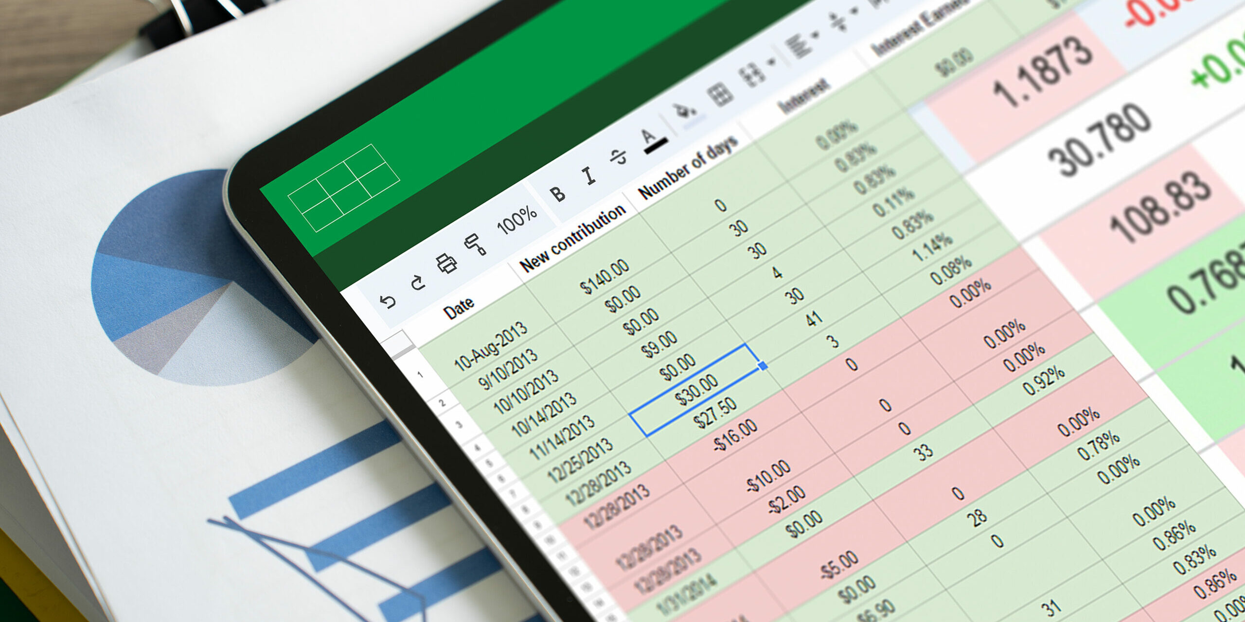 businessman working with data and graphs in spreadsheet documents for online analysis Microsoft Excel project dashboard accounting digital